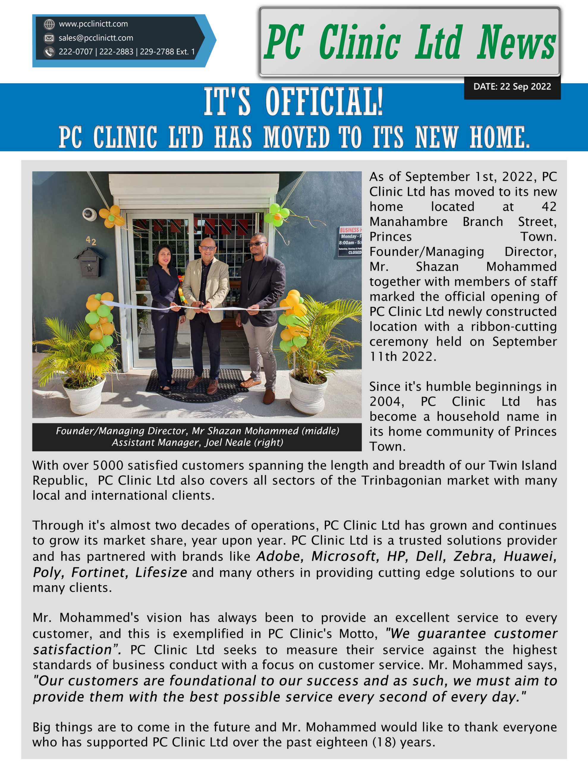 It's Official! PC Clinic Ltd Has Moved To Its New Home.