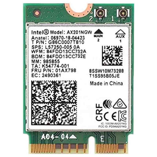 Intel AX201NGW Wi-Fi 6 AX201 Wireless Card